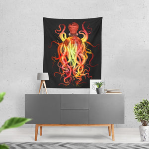 Abstract Octopus Wall Tapestry: Large Home Decor Art