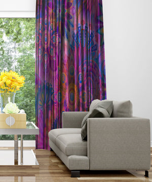 Purple Boho Window Treatments,  Groovy Curtain Panels