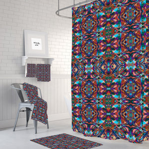 Boho Abstract Shower Curtain: Maximalist Bathroom Decor