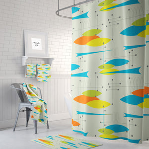 Vintage Style Mid Century Modern Shower Curtain