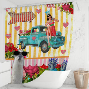 Retro Theme Shower Curtain