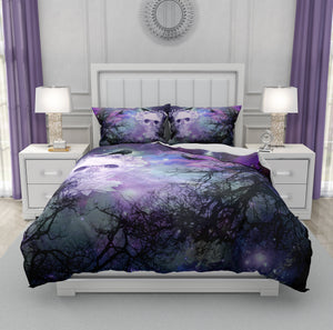 Folk N Funky Raven Moon  Duvet Cover