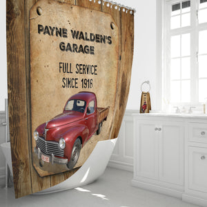 Personalized Vintage Red Truck Shower Curtain