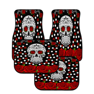 Sugar Skull Cat Mats, Red Roses