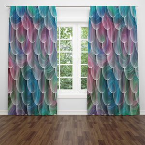 Swirling Whispers Window Curtains, Blackout or Sheer Window Treatments, Boho Chic Curtain Panels