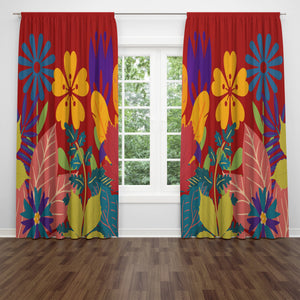Floral Window Curtains