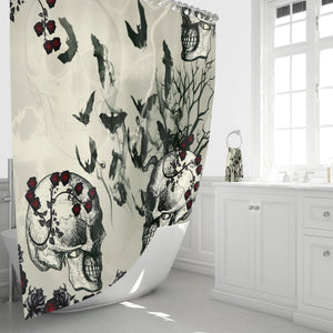 Skulls and Bats Shower Curtain