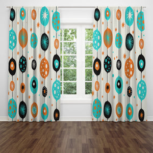 Retro Mid-Century Theme Window Curtains