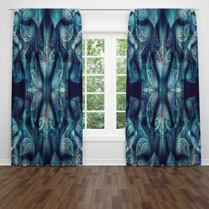 Bohemian Window Curtains ,Blue Boho Chic, Custom Curtains, Valance