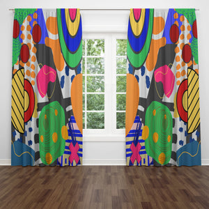 Colorful Abstract Window Curtains