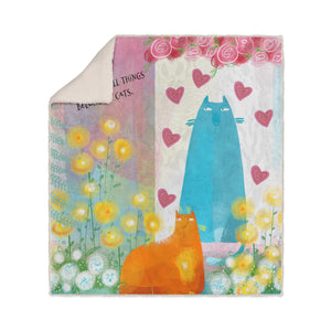 Cat Blanket, Sherpa Fleece Throw Blanket, In A Cat's Eyes