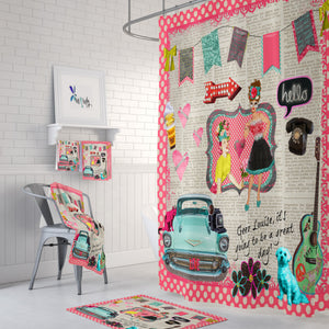 Geez Louise Retro Shower Curtain