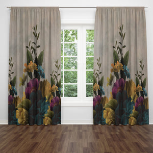 Vintage Garden Floral Window Curtains