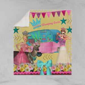 Sherpa Fleece Blanket, Glamper Queens, Vintage Camper