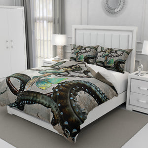 Octopus Mermaid Duvet Cover Set