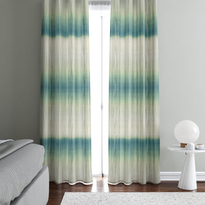 Green Boho Window Curtains Gradient faux Tie Dye