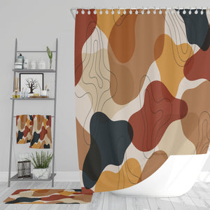Moderrn Abstract Shower Curtain, Bath Mat, Towel Options