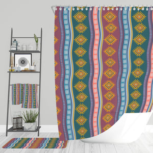 Retro Hippie Shower Curtain, Bath Mat, Towel Options