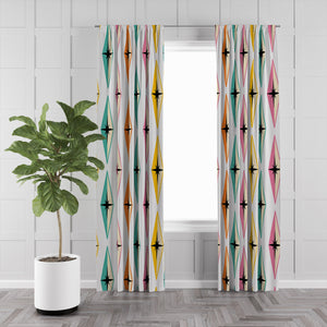 Mid Century Modern Window Curtains Atomic Diamonds