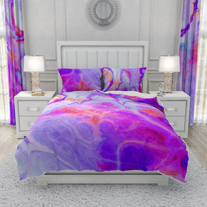Duvet Cover Set with Shams Modern Bedding Soft Microfiber Bedroom Decor