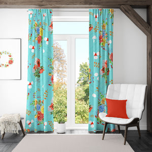 Floral Window Curtains Lined, Blockout, Sheer, Semi Sheer, Valance Options