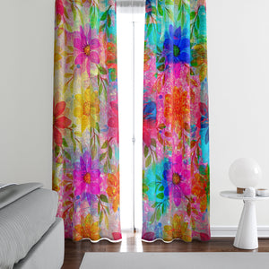 Hippie Floral Boho Window Curtains