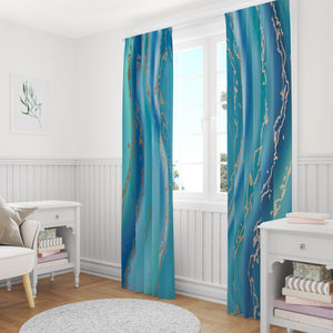 Aqua Agate Window Curtains