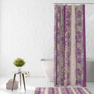 Boho Rose Shower Curtain Optional Bath Mat and Towels,