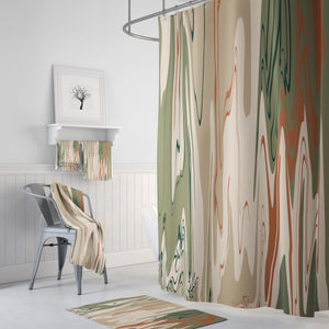 Desert Swirl Shower Curtain, Optional Bathroom Set Boho Bathroom Decor