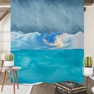 Blue Ocean Abstract Shower Curtain Optional Set