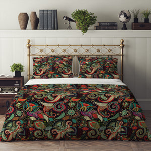 Brown Floral  Duvet Cover