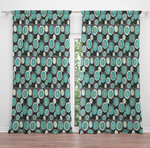 Mid Century Modern Window Curtains Funky Floral