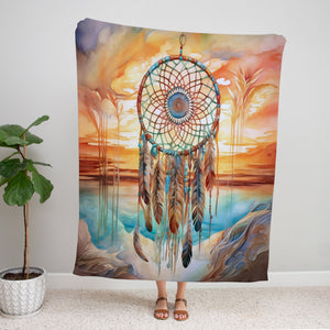 Dream Catcher Sunset Boho Fleece Blanket