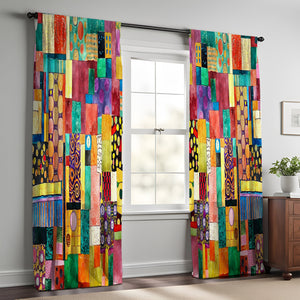 Fun and Funky Faux Patchwork  Window Curtains