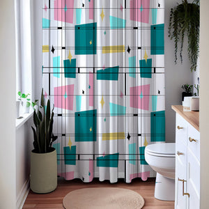 Retro Revival Mid-Century Modern Shower Curtain in Three Sizes