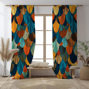 Jewel Tone Abstract Pattern Window Curtains Many Options