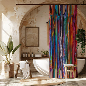 Boho Swirls Shower Curtain: Hippie Bath Decor Set