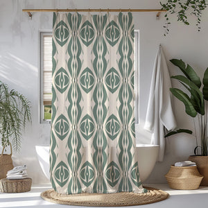 Geometric Diamond Shower Curtain – Modern Tribal Pattern for Minimalist & Boho Bathroom Décor