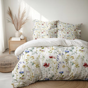Wildflower Bedding Set Beddingor Duvet Cover King Queen Twin Sizes  Botanical Floral Print