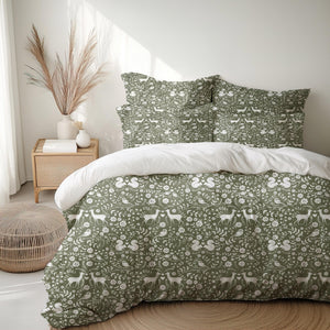 Woodland Animal Bedding Beddingor Duvet Cover Set King Queen Twin Forest Wildlife Print