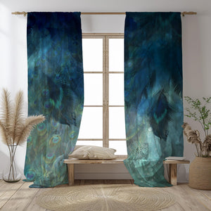 Misty Peacock Window Curtains