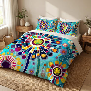 Beddingor Duvet Cover Set Boho Botanical Bedding with Shams Artistic Pattern Bedroom Decor
