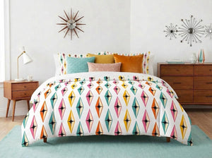 MCM Atomic Diamond Pattern  Duvet Cover with Shams