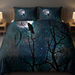 Moon Bedding Set: Modern Celestial Microfiber Bedding with Shams